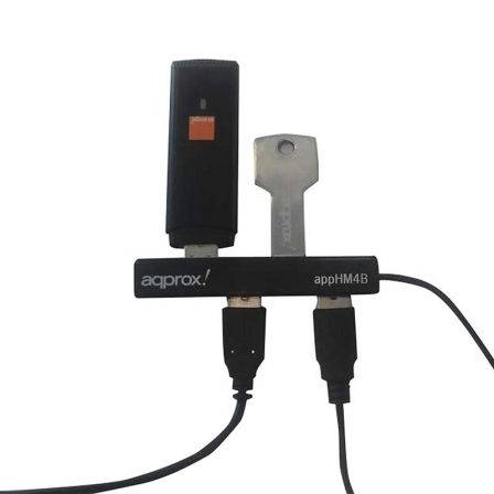 Approx Hub OTG Android 4 Puertos USB 2.0 - Adaptador de Micro USB a USB Negro